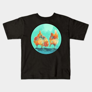 The Three Hens, Chicken Illustration Kids T-Shirt